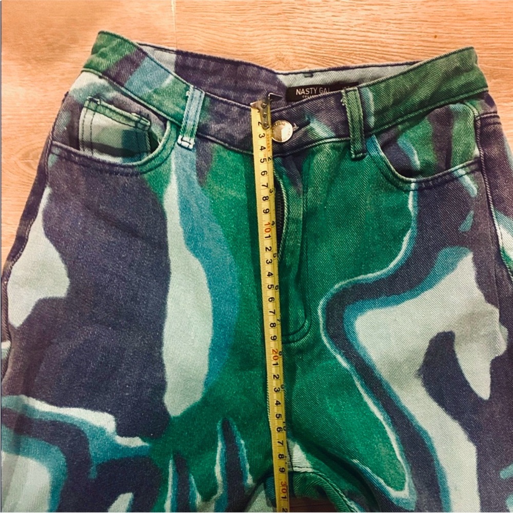 Wide Leg Printed Denim Jeans - Picture 4 of 7